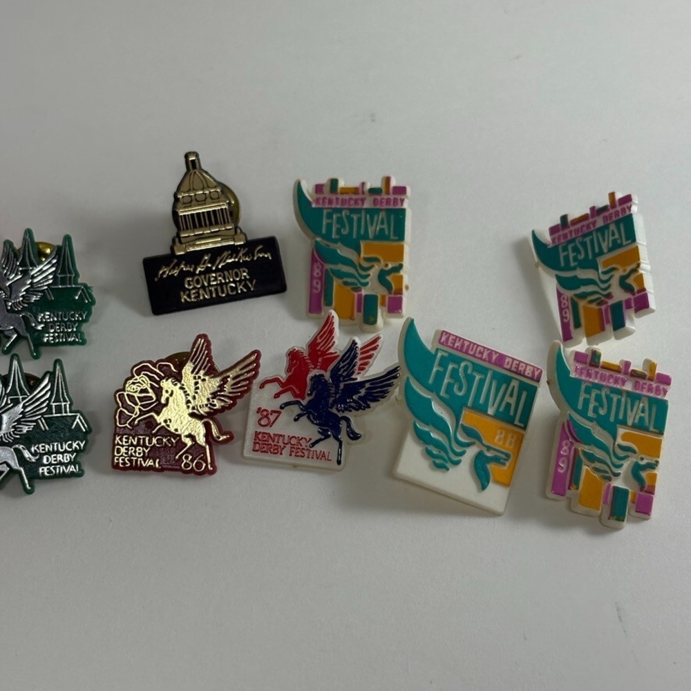 Lot of (16) 1980's Kentucky Derby Festival Pins Pegasus 1982 - 1989 & Heritage W - Picture 3 of 4